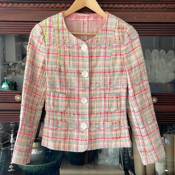 Rena Lange Woven Tweed Blazer - Picture 2 of 14